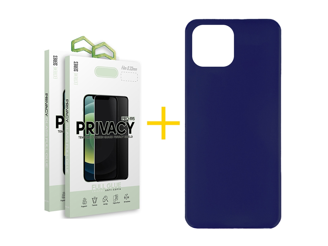 Conjunto de Protectores de Pantalla Templado Antiespia para iPhone 16 Pro Max GANDY Azul (2un)