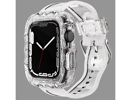Correa de reloj con estuche integrado de TPU para Apple Watch Series 8 y 7 de 41 mm / SE 2 y 6 y SE y 5 y 4 de 40 mm / 3 y 2 y 1 de 38 mm (transpar...