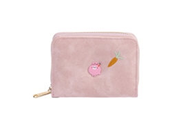 Cartera para mujer, tarjetero multifuncional, bonito monedero de piel sintética, tarjetero pequeño para niñas, color rosa