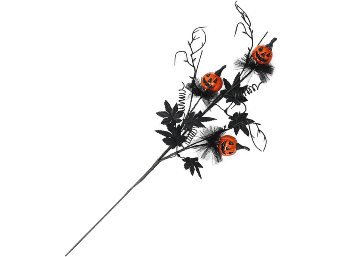 Ramo Floral Realista De Calabaza Negra Para Decoración De Fiestas De Halloween, Tallo Flexible.