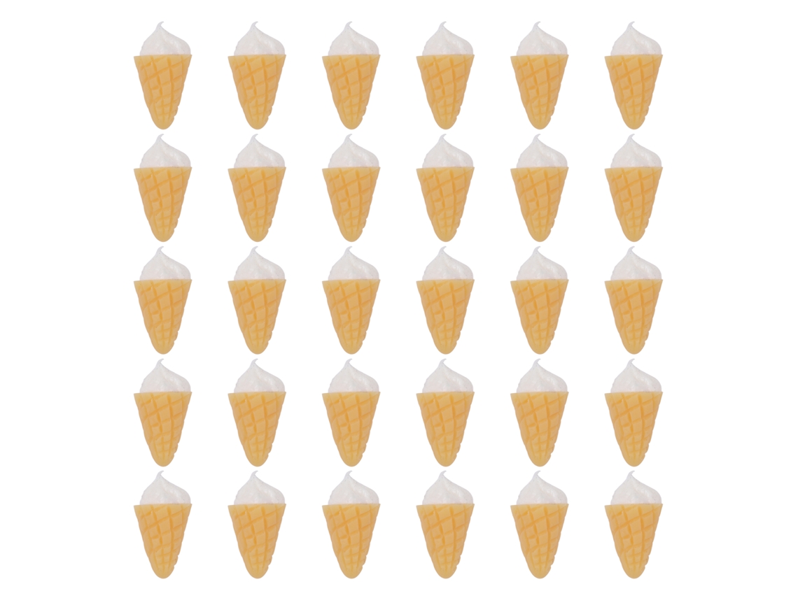 30pcs Casquinha De Sorvete Miniatura Resina Para Casinha De Bonecas Decoração 1:12