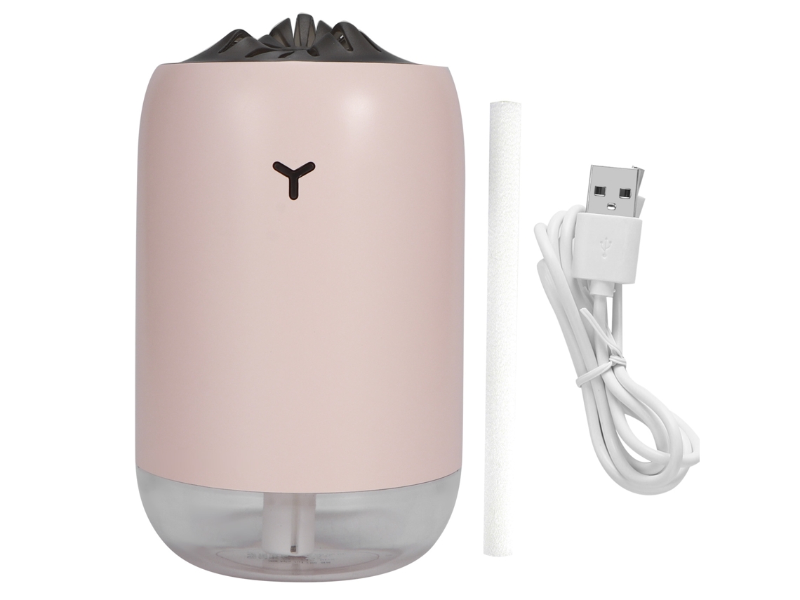 Humidificador de mesa USB Mdug de 260 ml, difusor de aire portátil con luz nocturna, rosa