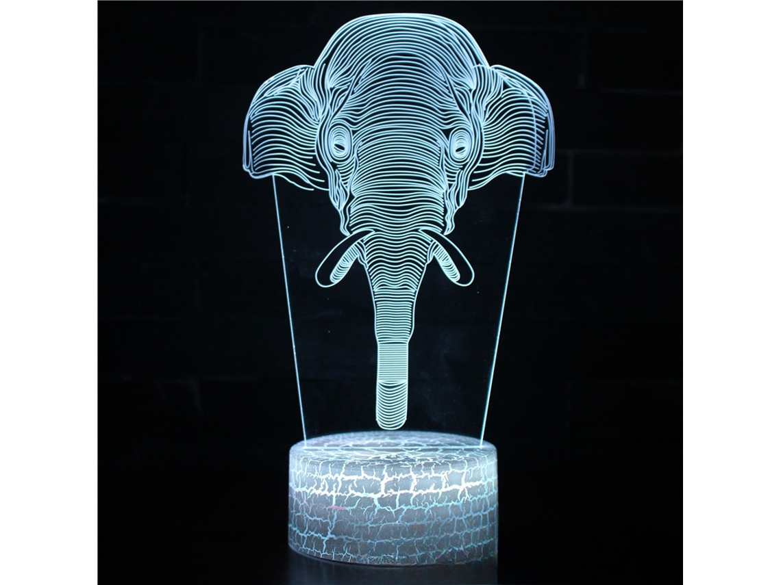 Lámpara de noche con ilusión 3D, 7 colores, interruptor táctil y alimentación USB (my 466)