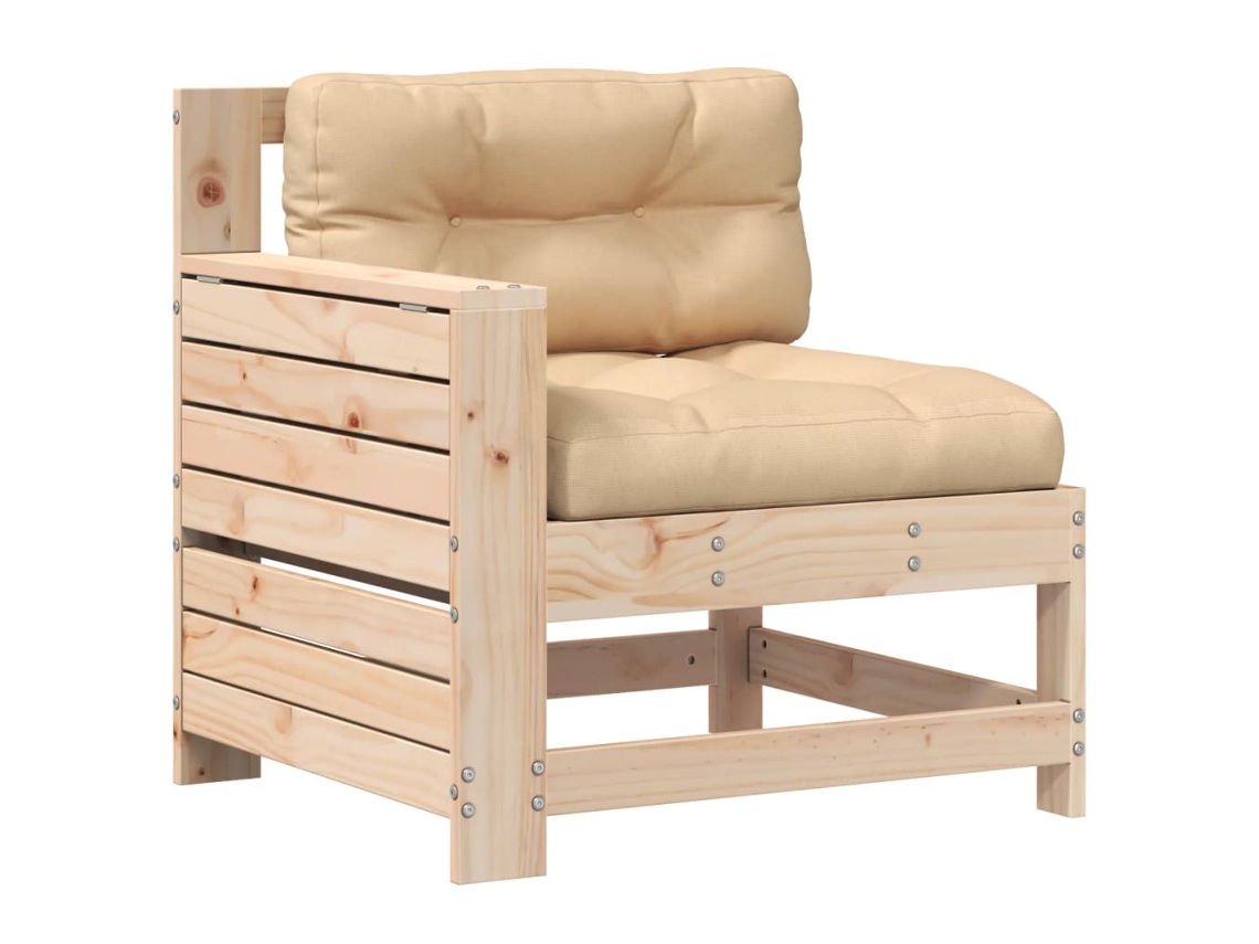 Maison Exclusive - Sofá de jardín con cojín, madera maciza de pino.