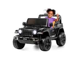 Ataa Raider - Coche eléctrico infantil 4x4 de 12 V con cuatro motores, pintura metalizada y luces LED negras