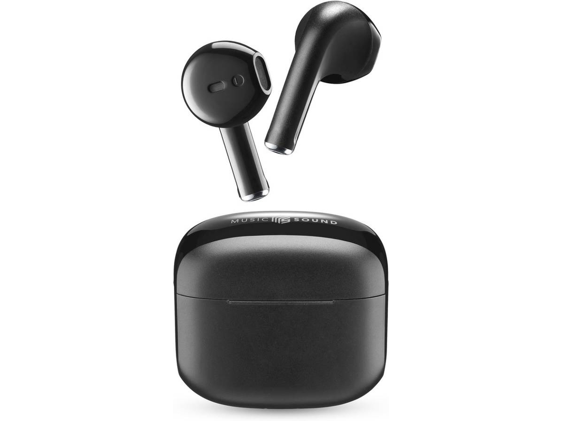 Auriculares Bluetooth True Wireless MUSIC SOUND BTMSTWSS (In Ear - Micrófono - Negro)