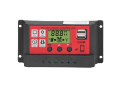 Controlador de carga solar PWM inteligente de 12 V, 24 V y 30 A con pantalla LCD ajustable
