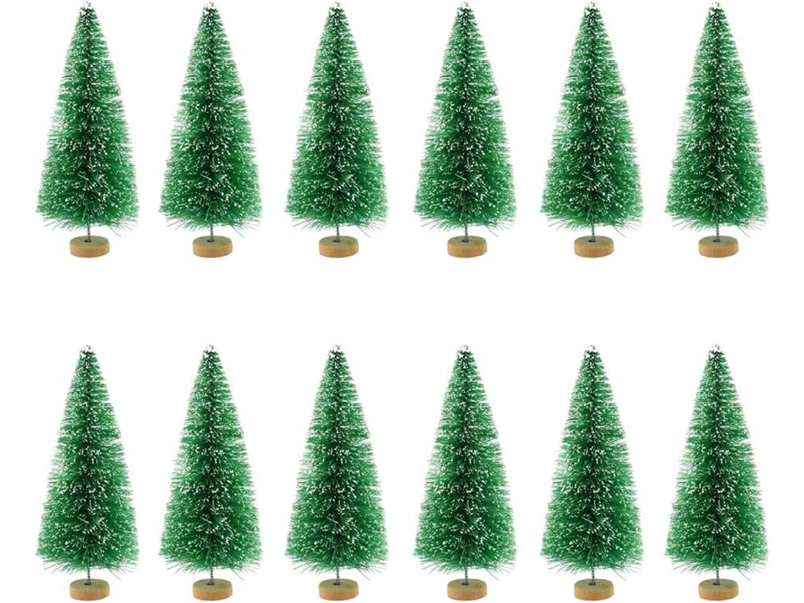 Sisal Navideño, Sisal Navideño, set de 12 diorama Mini Trees, verde, 8,5 cm