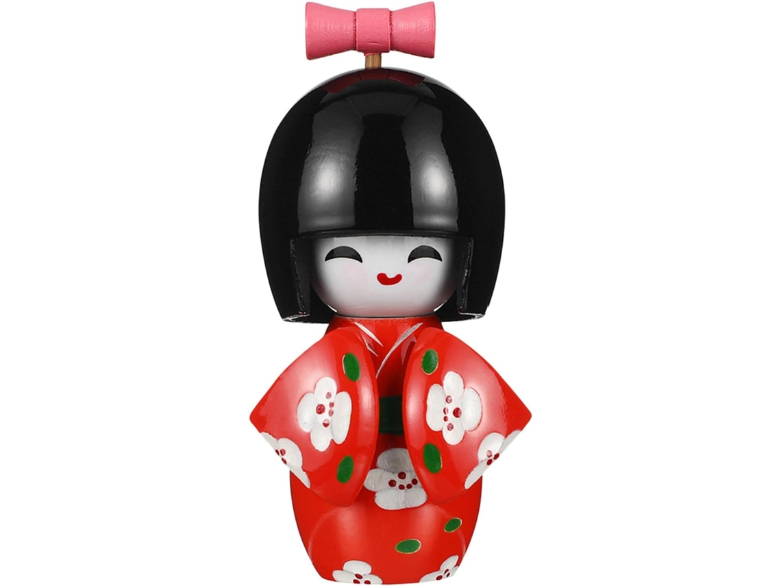 Figura Japonesa Madera Abedul Auténtica Muñeca Kimono Decoración Interiores Restaurante Hogar Adorno Cultural