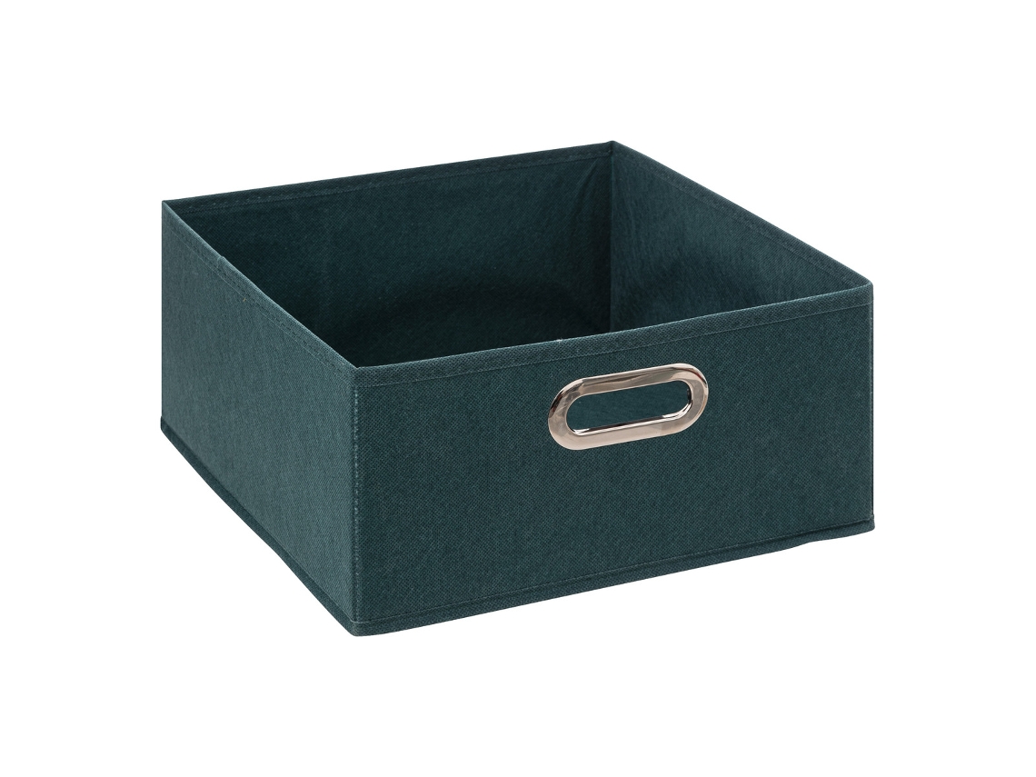 5five - cesta de terciopelo mix n modul 31x15cm azul petróleo