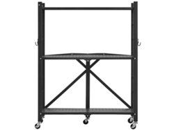 Estante de almacenamiento plegable de 3 niveles con ruedas Succebuy, 71 x 33 x 91 cm, estante de metal