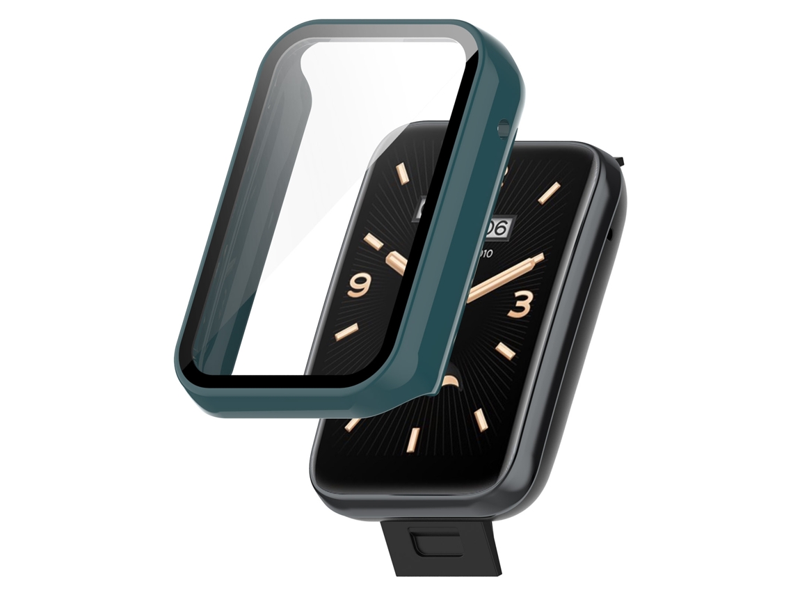 Xiaomi Mi Band 7 Pro Part + Funda protectora de reloj completamente cerrada con película templada (verde)