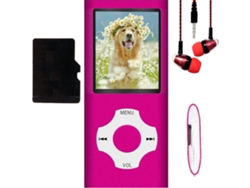 Mini reproductor MP3 con Bluetooth de 18 pulgadas y grabadora de audio Walkman con memoria de 16 GB (rosa)