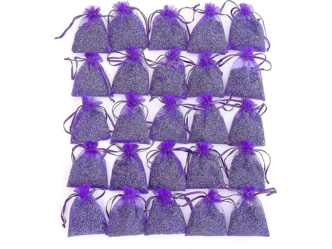 Bolsa Con 25 Bolsitas De Flores De Lavanda Secas Para Cajones Y Armarios.