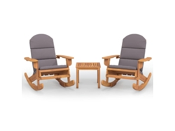 Conjunto 3 de muebles de jardín Adirondack VIDAXL madera acacia