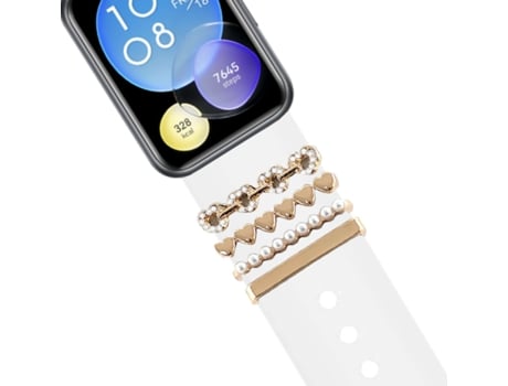 Correa Huawei Watch Fit 2 Pulsera con Adorno Corazones Blanco