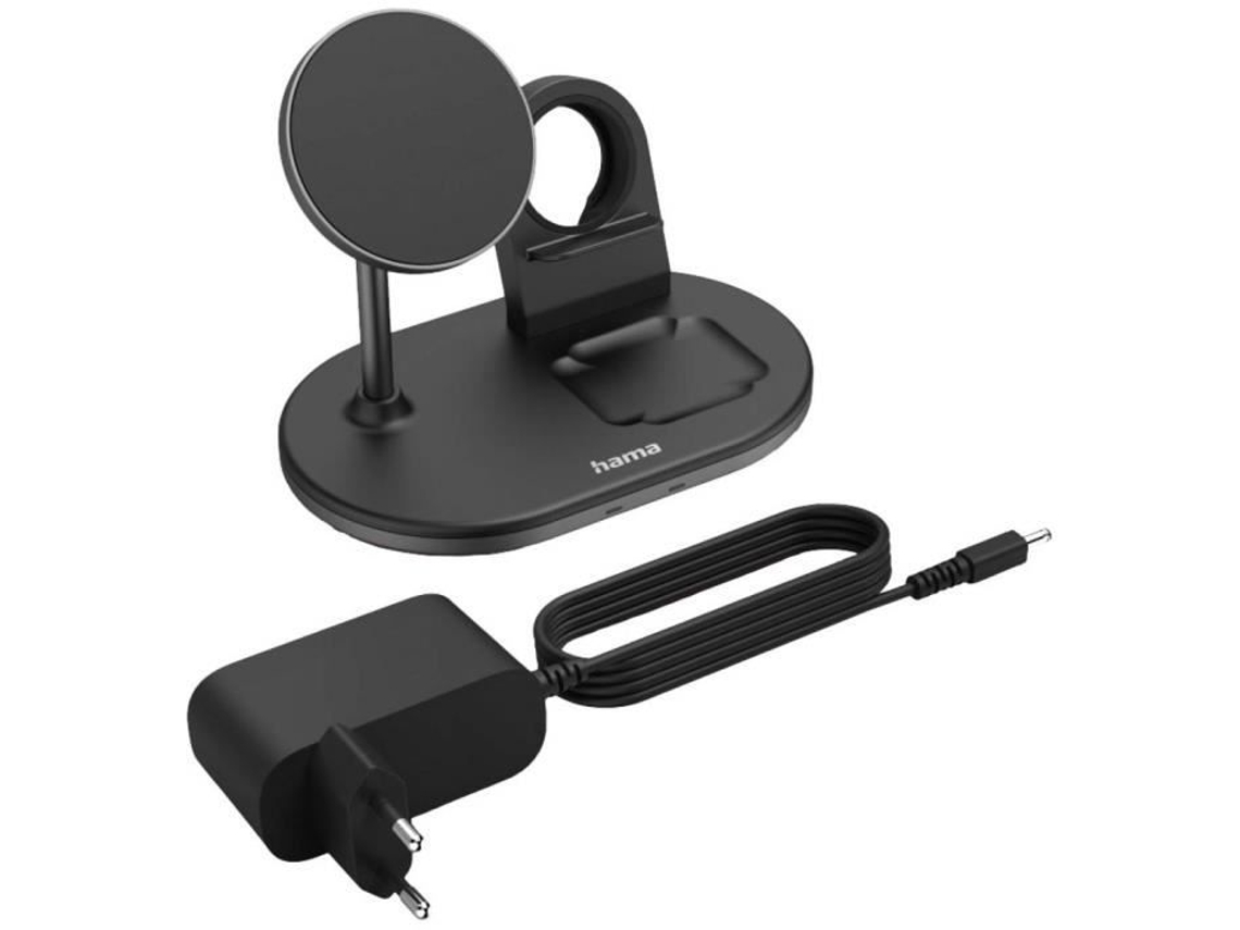 Cargador multiinductivo HAMA Magcharge 00187272 Enchufes estándar Qi negros