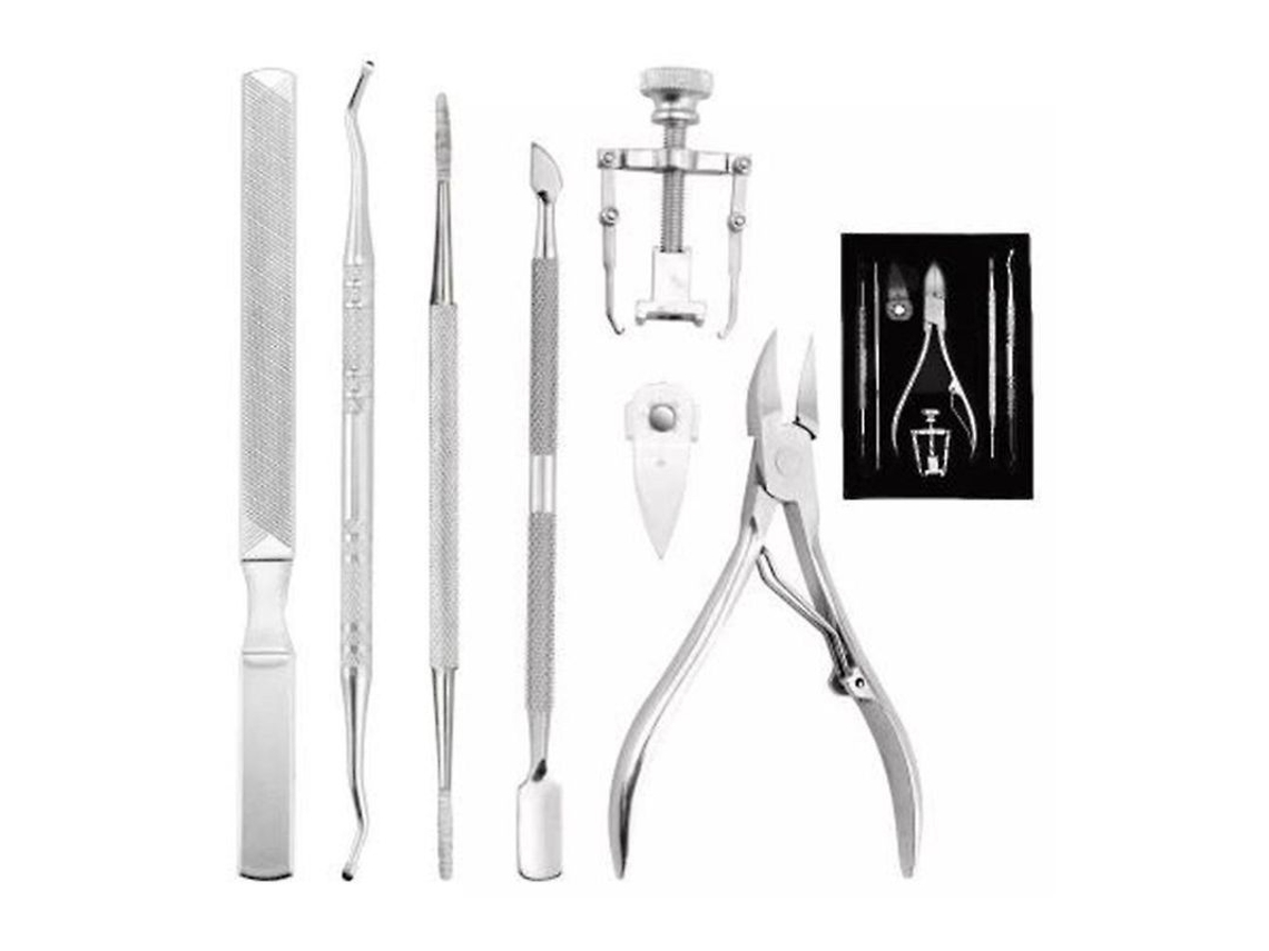 Kit Profesional De Acero Inoxidable De 6 Piezas Para El Tratamiento De Uñas Encarnadas Y Paroniquia.