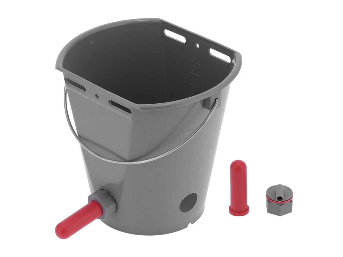Cubo de alimentación (8 l con 2 tetinas para terneros)