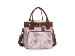 Bolsa térmica impermeable para el almuerzo, ideal para llevar comida fresca al aire libre. Yunzii con flores rosas.