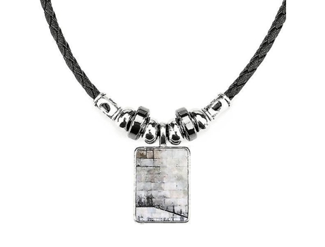Collar de patrón de literatura moderna de ladrillo blanco blanco