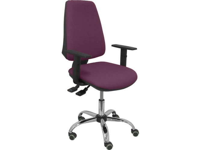 Silla de Escritorio Operativa PYC Elche S24 Morado con ruedas antiarañazos (Brazos Ajustables - Tejido)