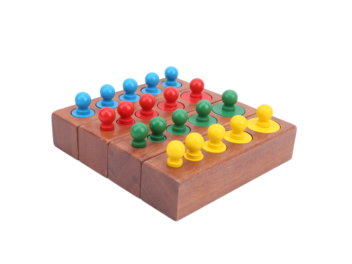 2026Center Juego de Bloques Cilíndricos de Madera Juguetes Sensoriales Montessori para el Aprendizaje Temprano Regalo para Bebés