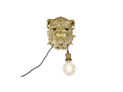 Lampara Aplique Resina Bulldog Dorado 25x23x29cm
