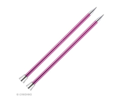 Aguja de tejer - KNITPRO - 40 cm - 10 mm - Aluminio de color - Rosa brillante - 1 par