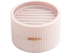 Joyero Rosa Con Forma De Macaron Para Niñas, Joyero Portátil De Viaje.