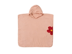 Toalla De Bebé Con Capucha De Algodón Absorbente De 4 Capas, Color Rosa Empolvado.