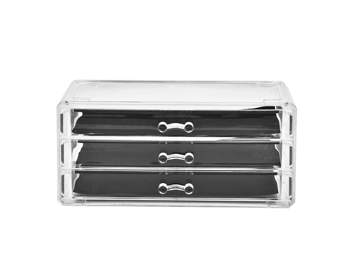 Caja De Almacenamiento De Joyas De Nogal Negro Con Ventana Ovalada De Acrílico Para Anillos Y Pendientes.