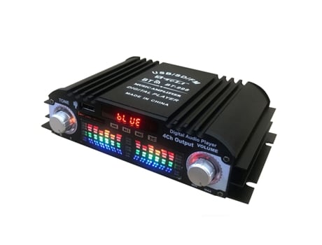 Amplificador Bt-998 12V/220V Mini Bluetooth Hifi Pantalla LCD Fm Sd Usb Bass
