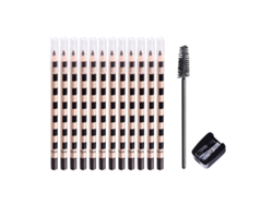Lápiz de cejas Eyebrow Perfectionist, extraíble para una fácil precisión, 12 lápices de microblading para cejas, recambios de maquillaje marrón café