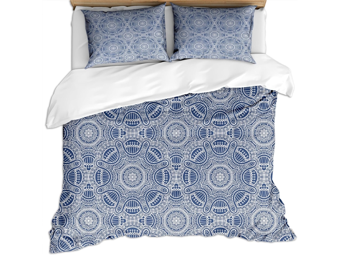 Juego Ropa Cama Piezas Funda Nórdica Microfibra Almohada Juego Estampado 140x200cm 140 X 200 Cm 65
