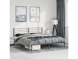 Estructura Cama Sin Colchón Con Cabecero Metal Negro 183x213 Cm