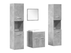 Maison Exclusive - Set Muebles De Baño 5 Piezas Madera Ingeniería Gris Hormigón