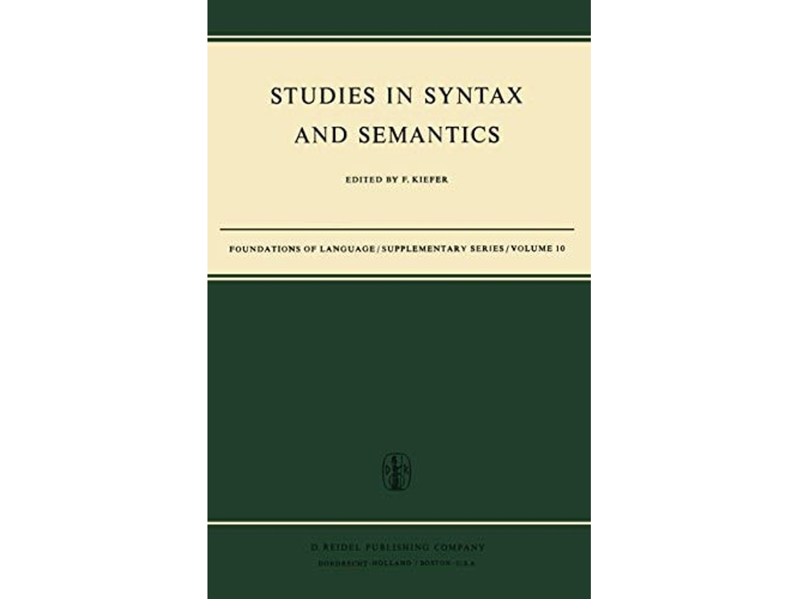 Libro Studies In Syntax And Semantics De F Kiefer (inglés)