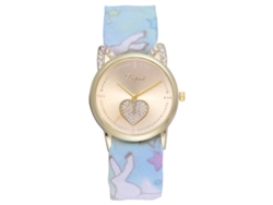 Reloj De Cuarzo Para Mujer Con Correa De Tela Y Orejas De Gato Con Pedrería Lvpai P817 (azul Cielo)