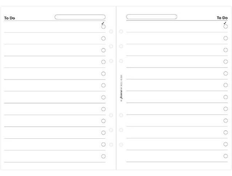 Recarga de Hojas FILOFAX Lista de tareas (Blanco - Notas - 25 Hojas)