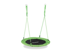 Relaxdays Columpio Jardín Nido De Altura Ajustable Para Niños Y Adultos, Hasta 100 Kg, Verde, Ø 110 Cm