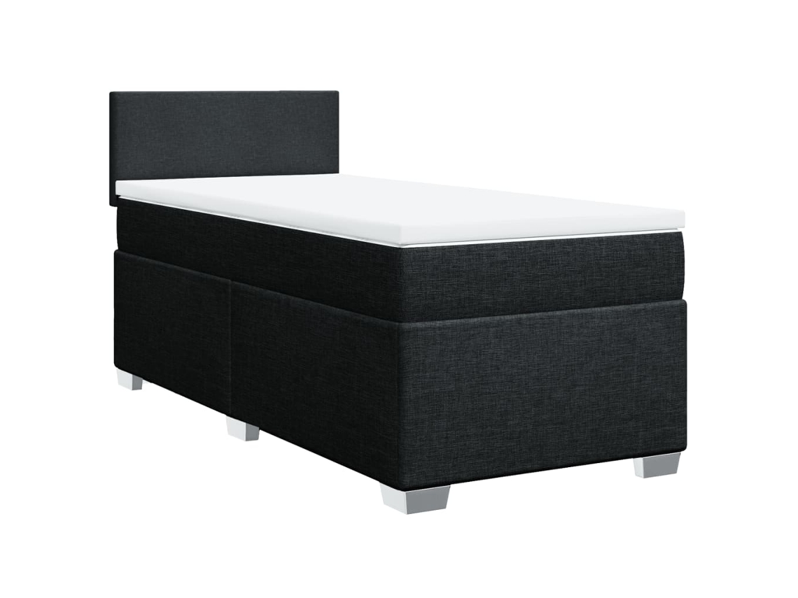 Maison Exclusive - Cama Box Spring Con Colchón Tela Negro 90x200 Cm