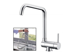Grifo de cocina de acero inoxidable con diseño de caño giratorio de 360° MDUG