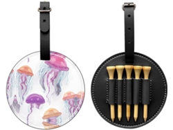 Bolsa para Tees de Golfe com Estampa de Água viva, fácil de transportar e eficiente, S/MARCA