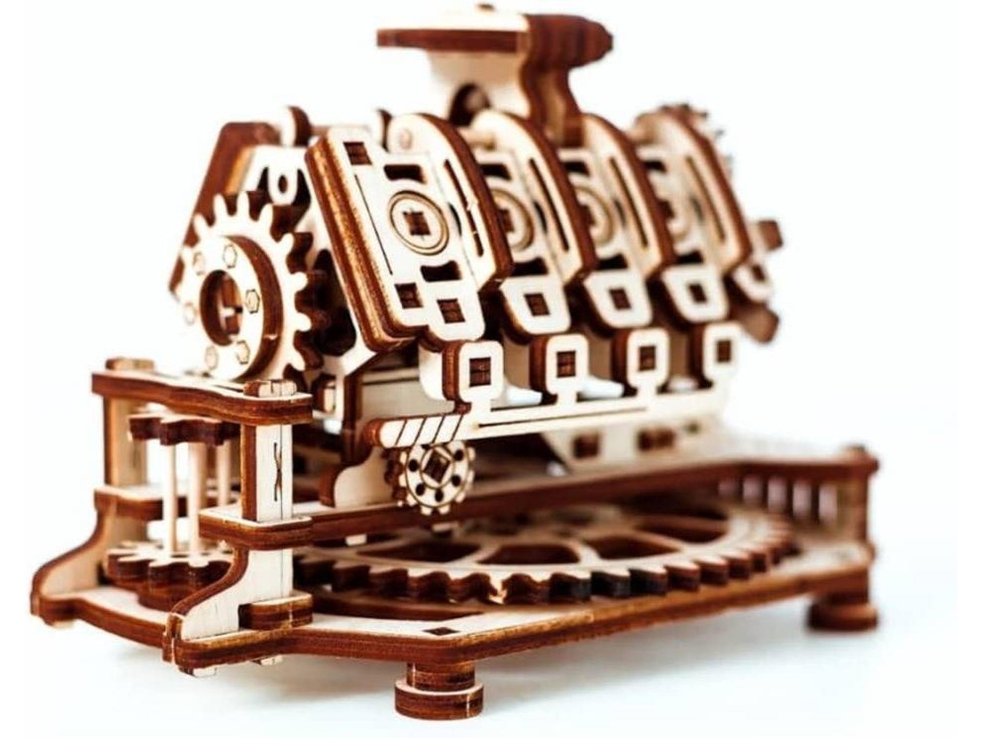 WOODEN CITY Maqueta a escala de motor V8 de madera
