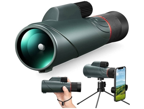 Telescopio monocular HD 40 X 60 Visión diurna y nocturna para caza, camping, senderismo, negro-negro YIZHOOD