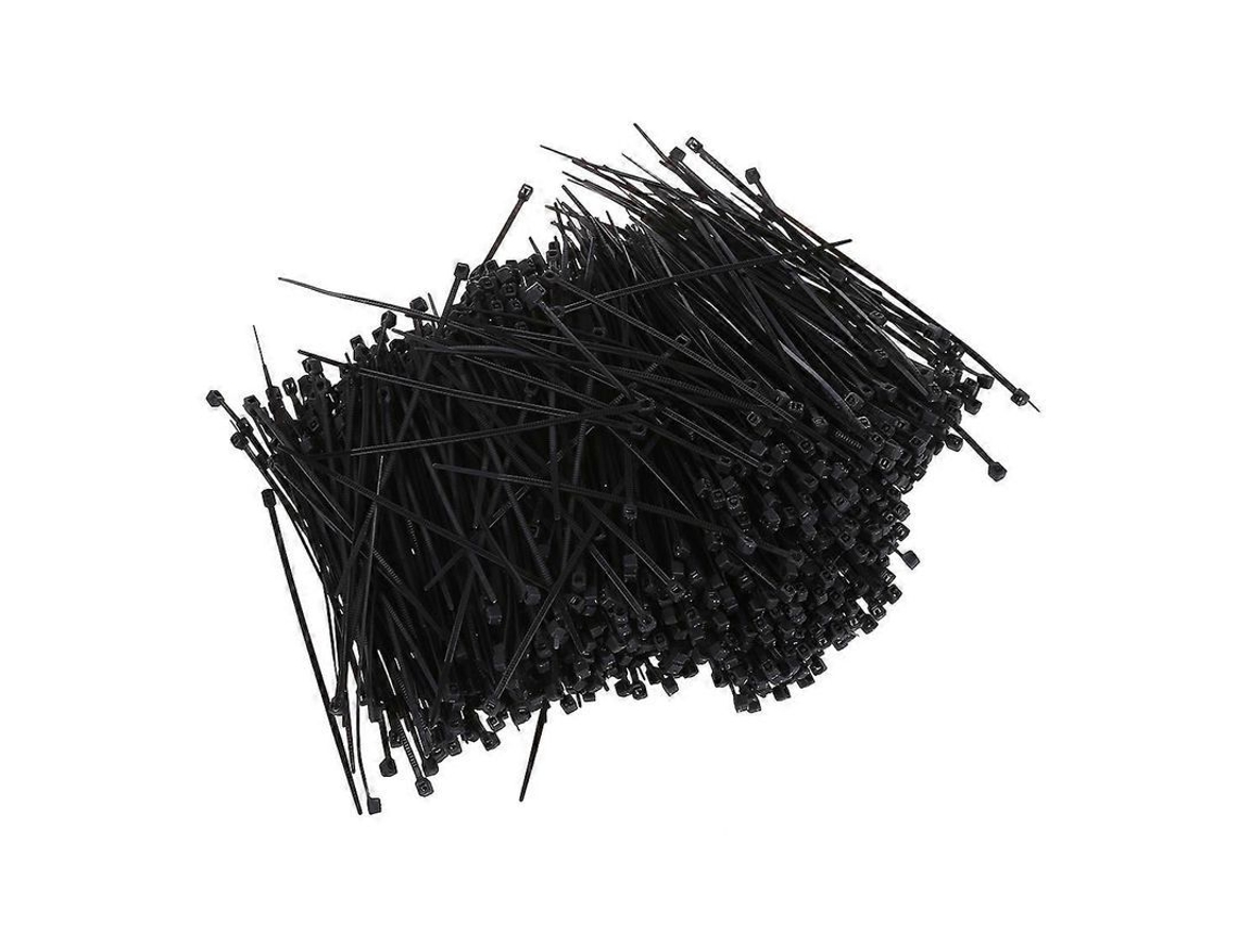 1000 Unidades De Cables De Sujeción De Nailon Negro De 95 Mm X 2 Mm Para Embalaje Y Organización.