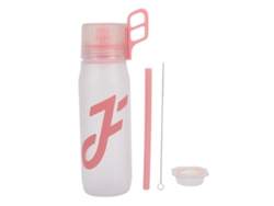 Kit Inicial de Água com Sabor Garrafa 650ml Sabor Chá com Leite Rosa Sem Açúcar