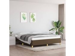 Cama Sin Colchón De Tela Marrón Oscuro 160x200 Cm