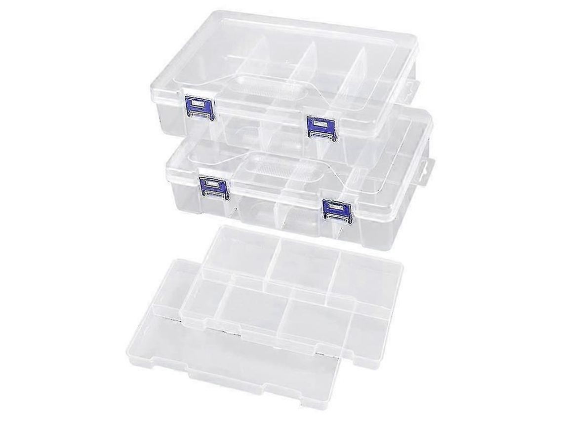 Caja de aparejos de pesca, juego de 2, transparente. Hengjian